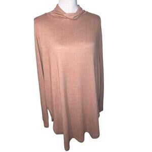 AnyBody Brushed Hacci Turtleneck Women Top Shirt Brown 1X Pull On Women Boho Y2K